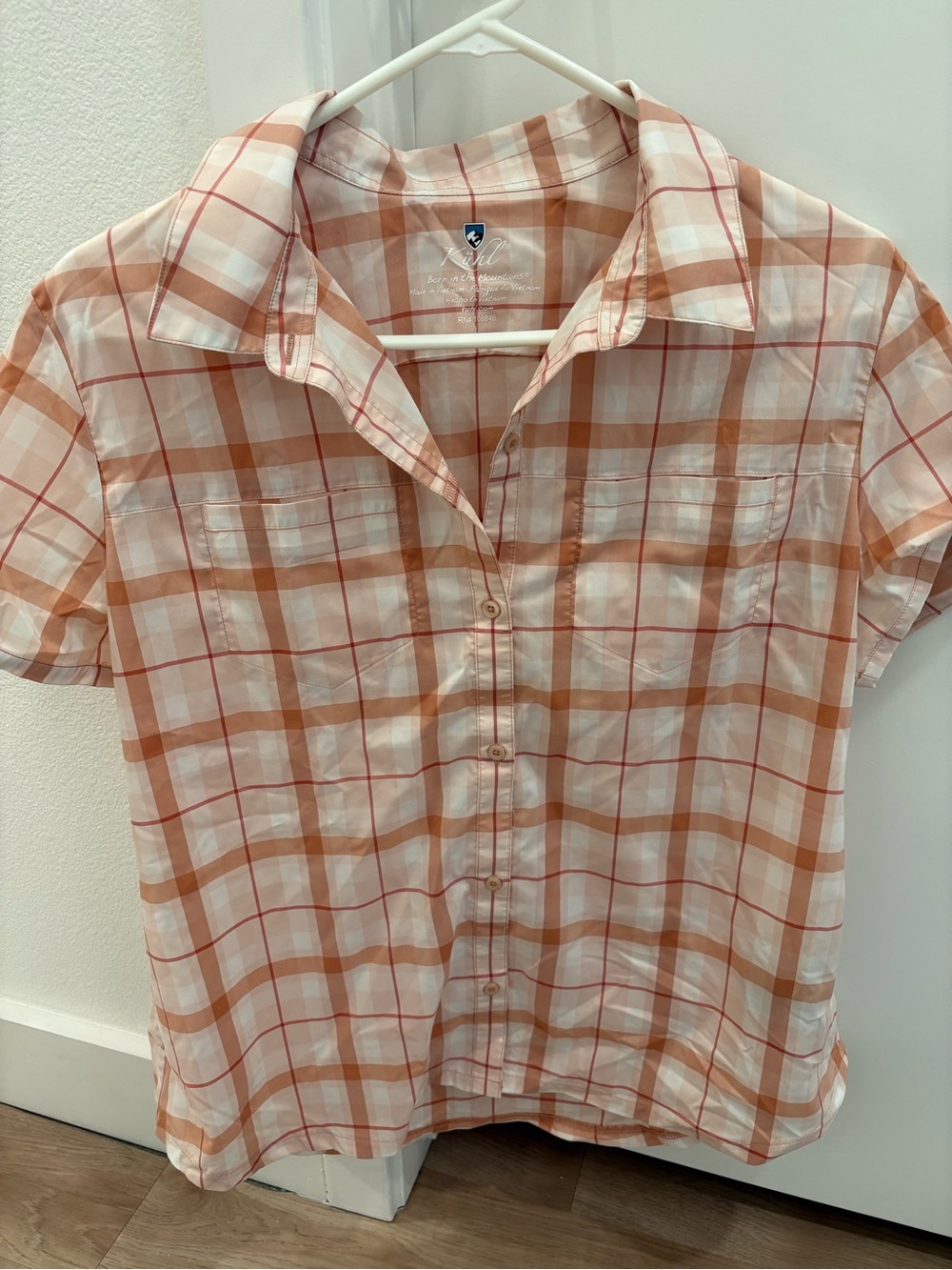 Kuhl Kamp Women Short Sleeve Plaid Shirt
